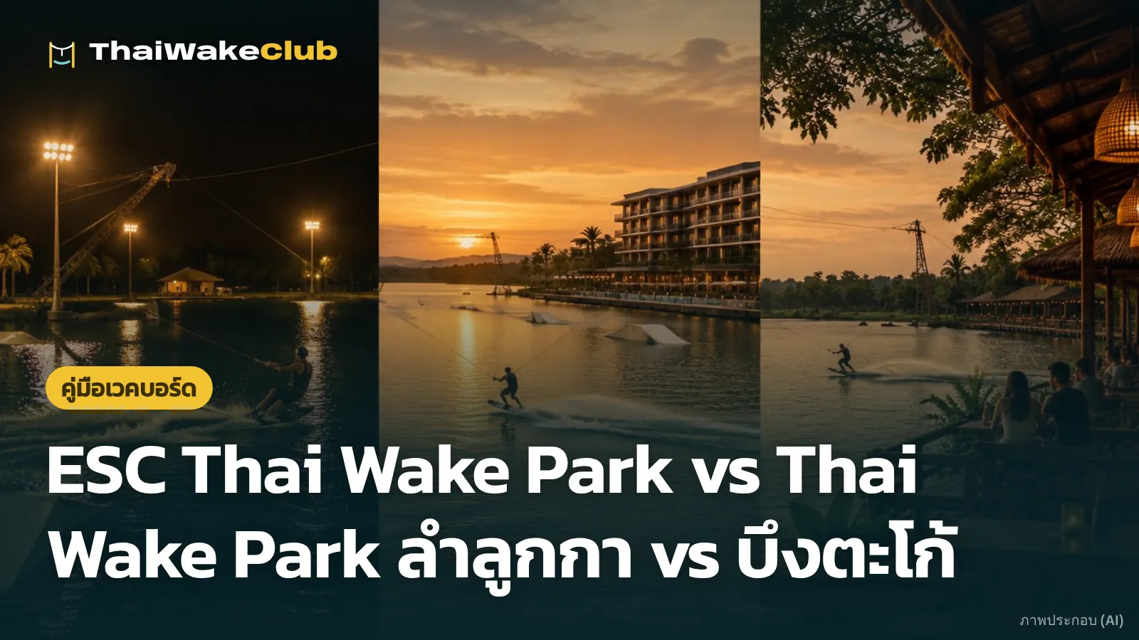 ESC Thai Wake Park vs Thai Wake Park ลำลูกกา vs บึงตะโก้