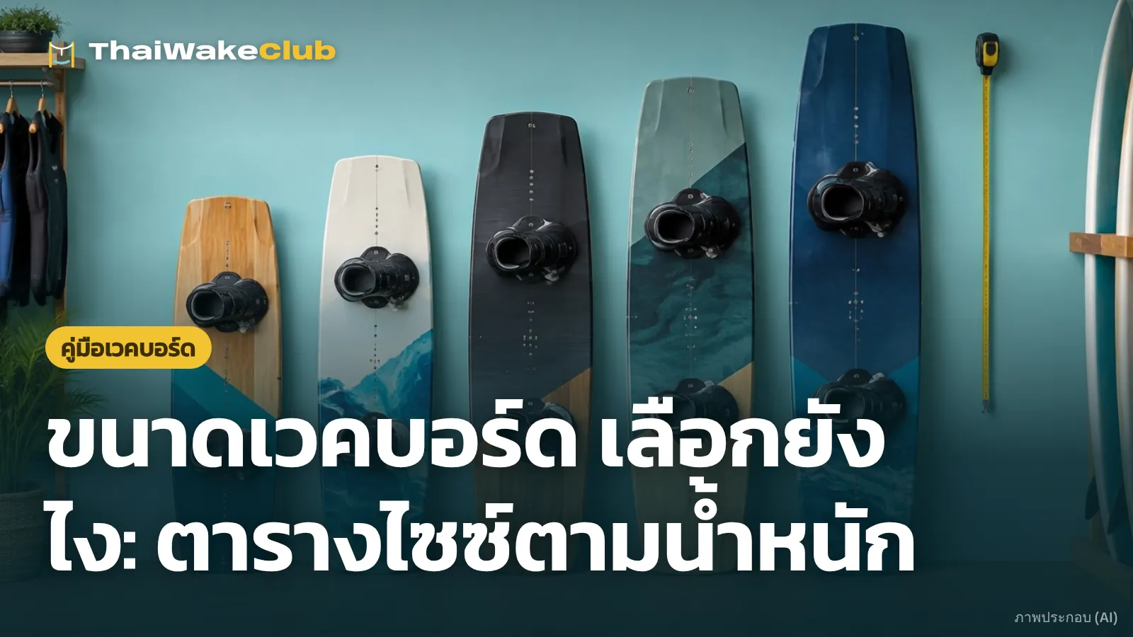 ขนาดเวคบอร์ด เลือกยังไง: ตารางไซซ์ตามน้ำหนัก
