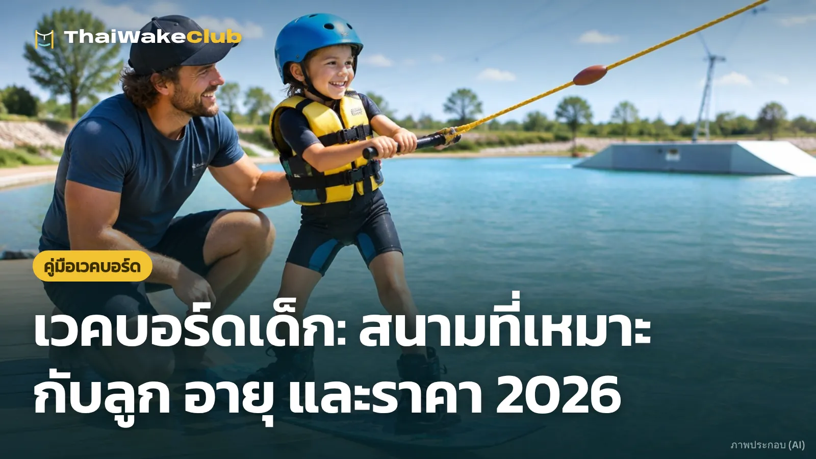 เวคบอร์ดเด็ก: สนามที่เหมาะกับลูก อายุ และราคา 2026